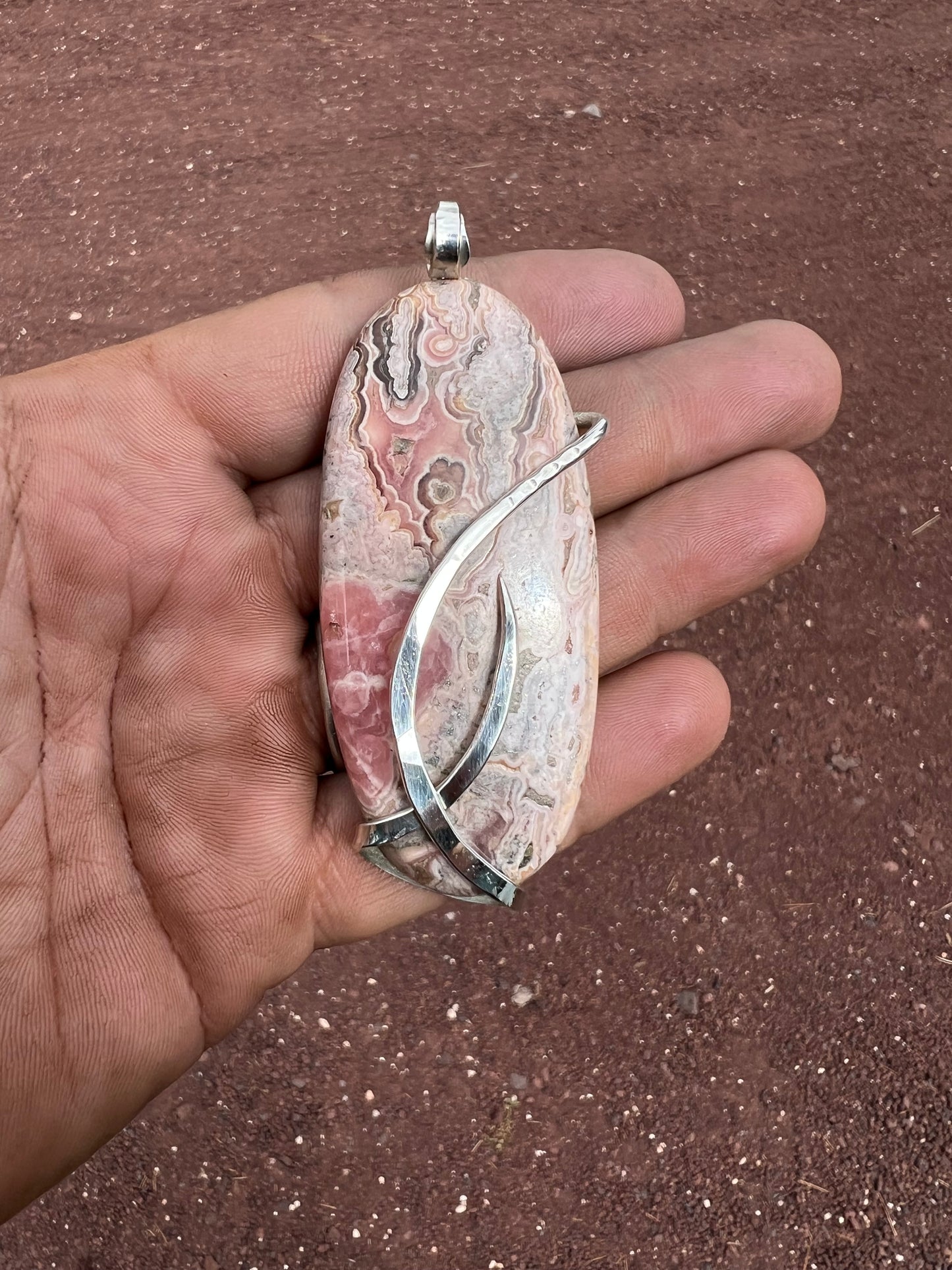 “Pink Dragon” Rhodochrosite on Sterling Silver